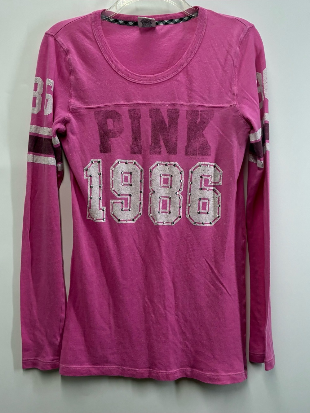 Vintage Y2K Pink Victoria’s Secret Medium Graphic Long Sleeve Shirt Athletic Tee